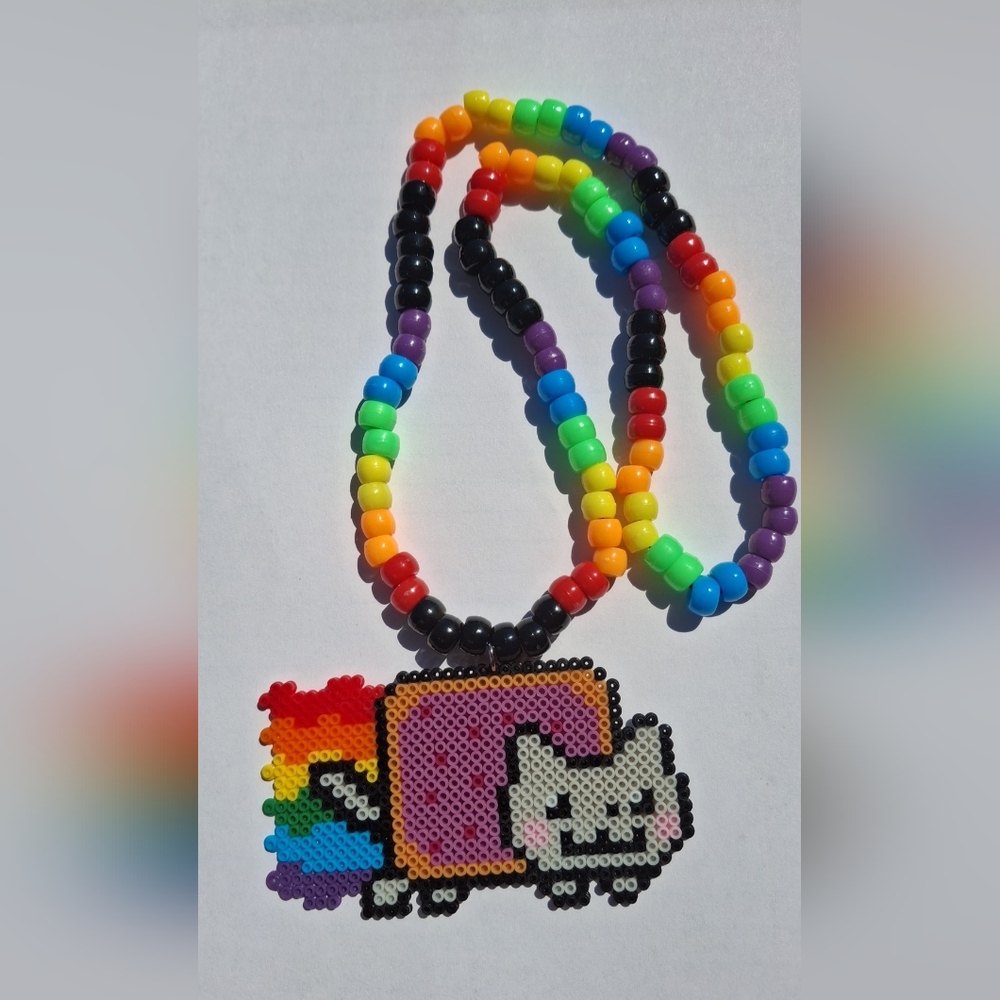 Handmade Kandi Nyan Cat Necklace